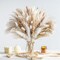 130PCS Natural Dried Pampas Grass Boho Home Decor Bouquet Phragmites Dried Flowers Bouquet for Wedding Floral Arrangements Home Decorations (130PCS)